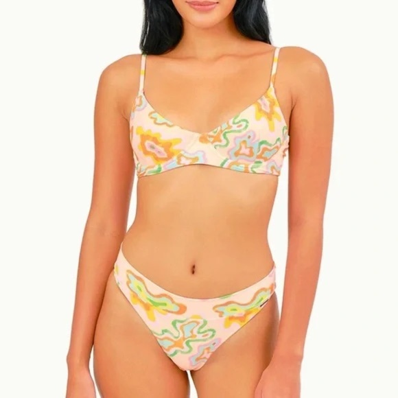 Blackbough summer splash wavy bikini bottoms swimsuit cheeky high rise colorful - Picture 1 of 8